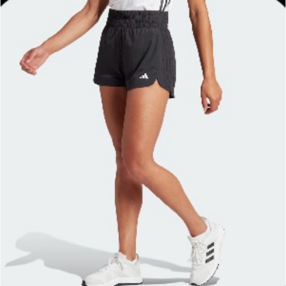 Adidas Pacer Woven Training Material Iteration Shorts 3 stripe blk on blk Small